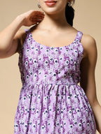 Istyle Can Purple Peacock Motif Jaipuri Cotton Printed Scoop Neck Strappy Sleeveless Top for Women My Store