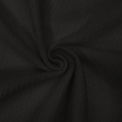 Black Women’s Slim Fit Solid Rib Knit Stretchable Top Istyle Can