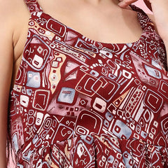 Istyle Can Maroon Sweetheart Neck Shoulder Straps Sleeveless Regular Fit Top Istyle Can