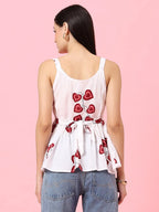 Istyle Can Sweetheart Neck White Shoulder Straps Sleeveless Regular Fit Top Istyle Can