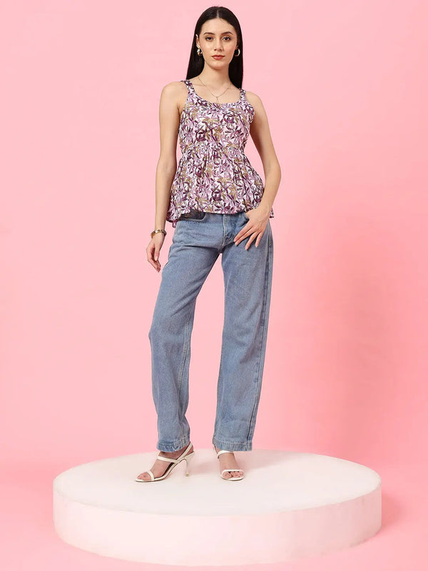 Istyle Can Onion Sweetheart Neck Shoulder Straps Sleeveless Regular Fit Top Istyle Can