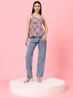 Istyle Can Onion Sweetheart Neck Shoulder Straps Sleeveless Regular Fit Top Istyle Can