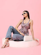 Istyle Can Onion Sweetheart Neck Shoulder Straps Sleeveless Regular Fit Top Istyle Can