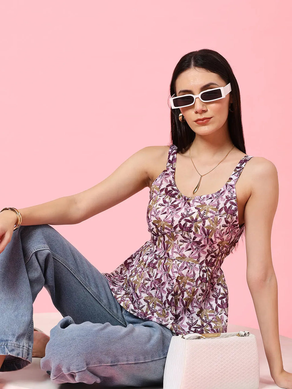 Istyle Can Onion Sweetheart Neck Shoulder Straps Sleeveless Regular Fit Top Istyle Can