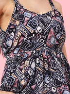 Istyle Can Navy Blue Sweetheart Neck Shoulder Straps Sleeveless Regular Fit Top Istyle Can