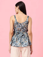 Istyle Can Teal Blue Sweetheart Neck Shoulder Straps Sleeveless Regular Fit Top Istyle Can