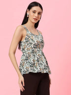 Istyle Can Grey Sweetheart Neck Shoulder Straps Sleeveless Regular Fit Top Istyle Can