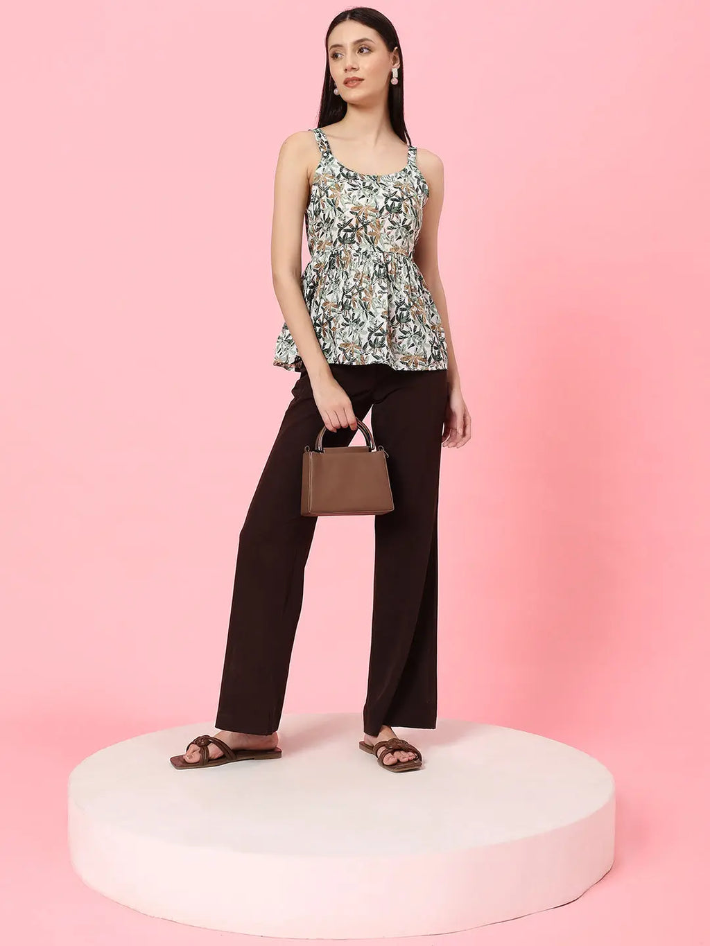 Istyle Can Grey Sweetheart Neck Shoulder Straps Sleeveless Regular Fit Top Istyle Can