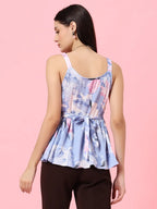 Istyle Can Sky Blue Sweetheart Neck Shoulder Straps Sleeveless Regular Fit Top Istyle Can