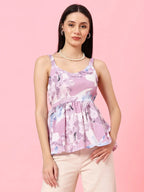 Istyle Can Lavender Sweetheart Neck Shoulder Straps Sleeveless Regular Fit Top Istyle Can