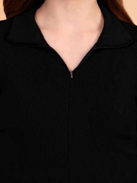 Black ribbed top view 4