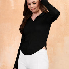 Black ribbed top view 7