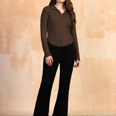 Brown ribbed top view 2