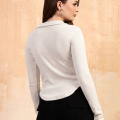 White ribbed top view 3