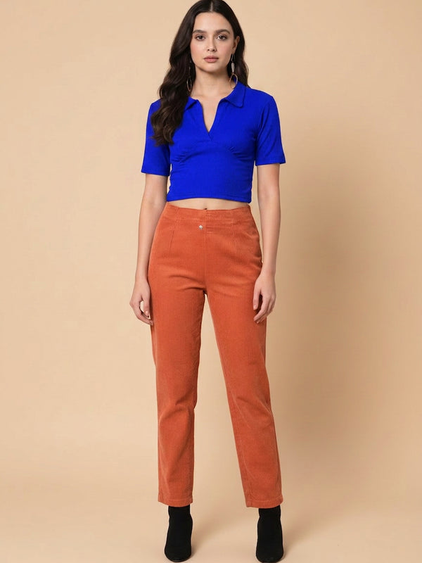 Istyle Can Royal Blue Crop Polo Top image 3