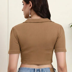 Skin Ribbed Crop Top View 2