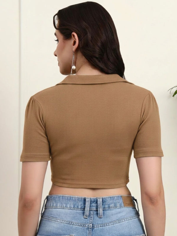 Skin Ribbed Crop Top View 2