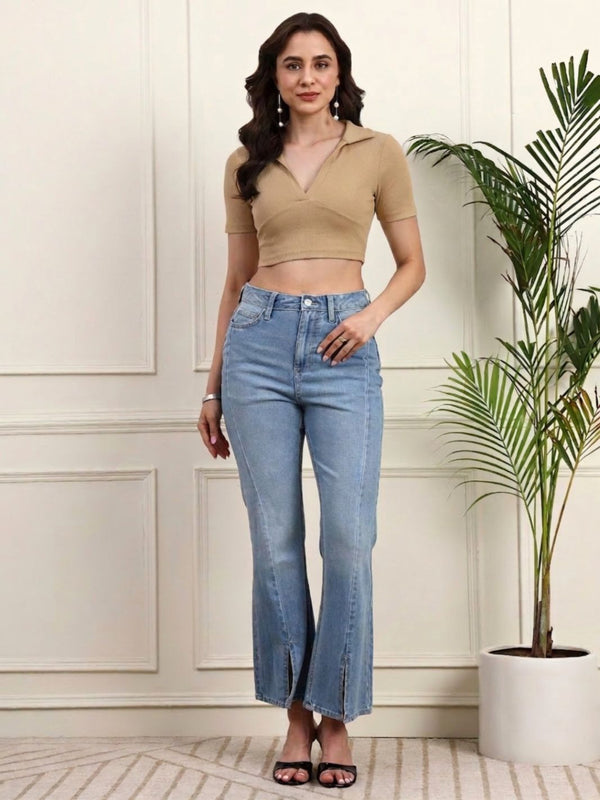 Skin Ribbed Crop Top View 3