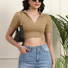 Skin Ribbed Crop Top View 5