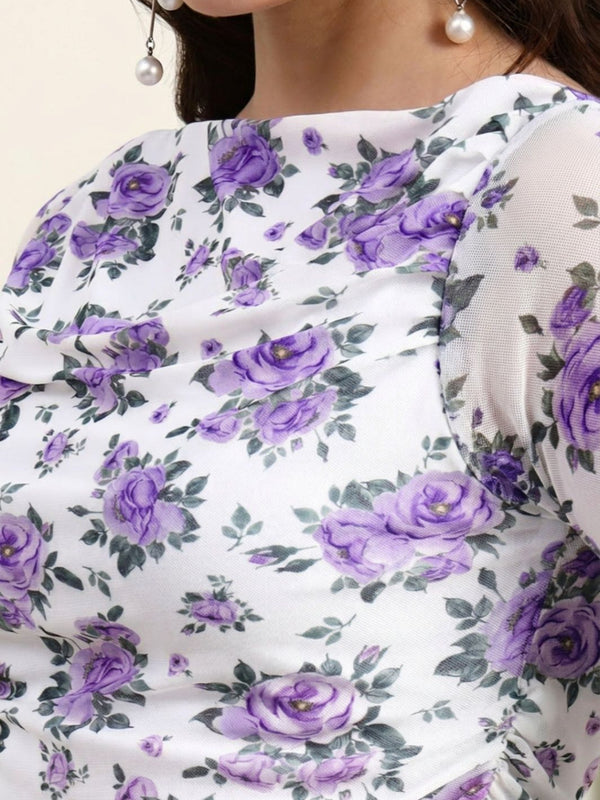 Purple Net Full Sleeve Top View 7
