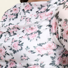 White Net Full Sleeve Top View 6