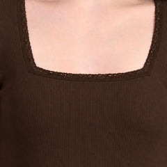 Brown ribbed top view 5