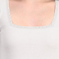 White ribbed top view 3
