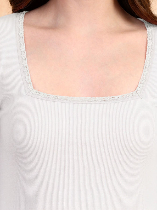 White ribbed top view 3