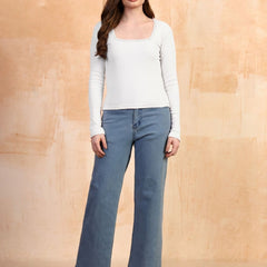 White ribbed top view 4
