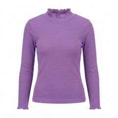 Istyle Can women's Lavender ribbed high neck long sleeve top