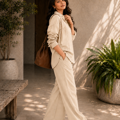 Women's Solid Cotton Co-Ord Set