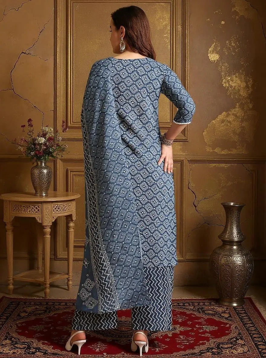 Istyle Can Cotton Printed Kurta Pant Dupatta Set for Women My Store