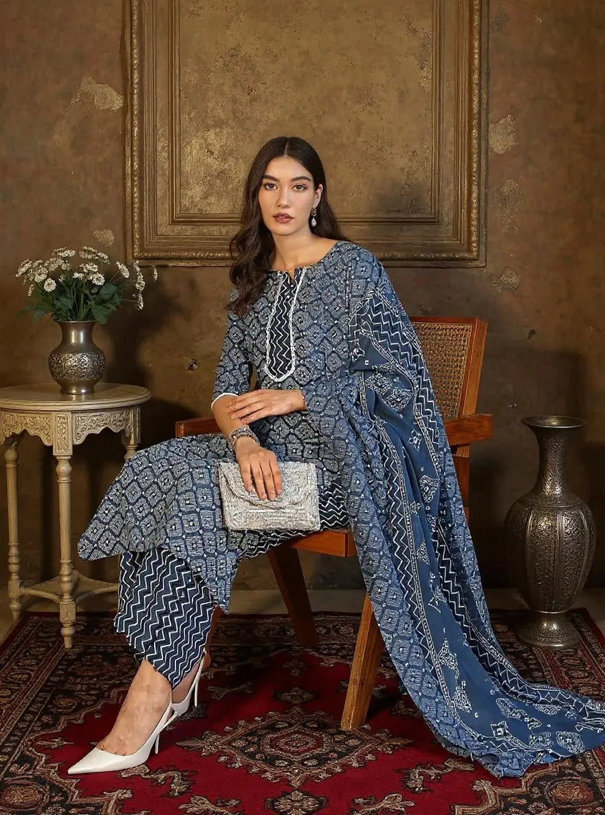 Istyle Can Cotton Printed Kurta Pant Dupatta Set for Women My Store