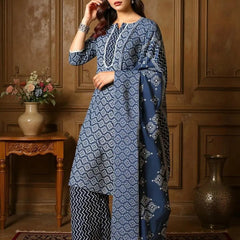 Istyle Can Cotton Printed Kurta Pant Dupatta Set for Women My Store