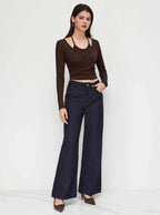 Istyle Can Brown Women’s Halter Neckline Knotted Cross-Wrap Crop Top (Copy) My Store