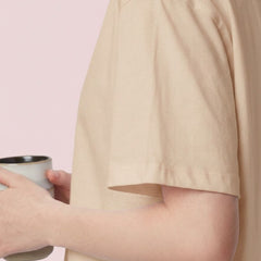 Istyle Can Beige Boxy Crop T-Shirt Model View