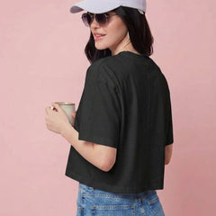 Istyle Can Black Boxy Crop T-Shirt View 10
