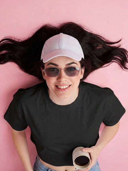 Istyle Can Black Boxy Crop T-Shirt View 3