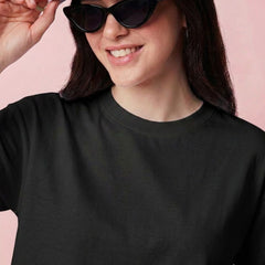 Istyle Can Black Boxy Crop T-Shirt View 6