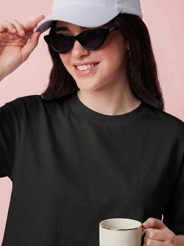 Istyle Can Black Boxy Crop T-Shirt View 6
