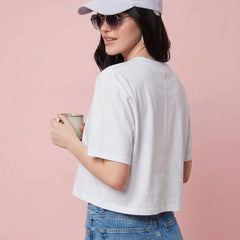 Istyle Can White Boxy Crop T-Shirt View 10