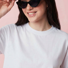 Istyle Can White Boxy Crop T-Shirt View 5