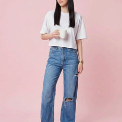 Istyle Can White Boxy Crop T-Shirt View 6