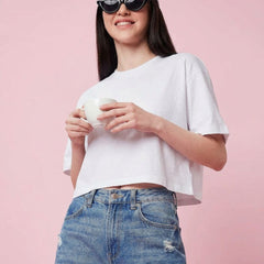 Istyle Can White Boxy Crop T-Shirt View 9