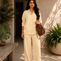 Women's Solid Cotton Co-Ord Set