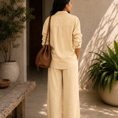 Women's Solid Cotton Co-Ord Set