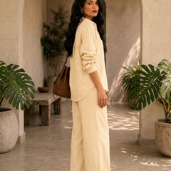 Women's Solid Cotton Co-Ord Set