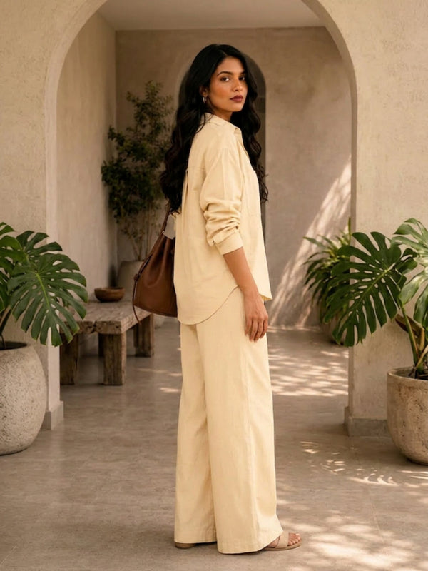 Women's Solid Cotton Co-Ord Set