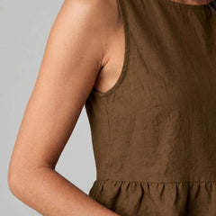 Brown peplum top and wide-leg trouser co-ord set additional image