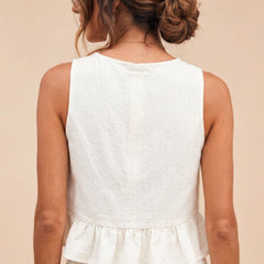 Off White peplum top and wide-leg trouser co-ord set additional image